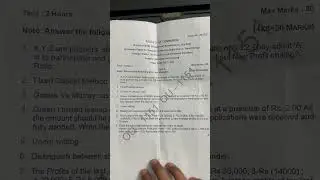 Degree 2nd year Bcom 4th sem question paper | Osmania University #advancedaccounting paper #2021