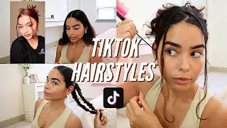 TRYING TIKTOK HAIRSTYLES ON MY STRAIGHTENED HAIR