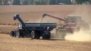 Case IH 7120 Combine Near Chana, Illinois on 10-9-2011