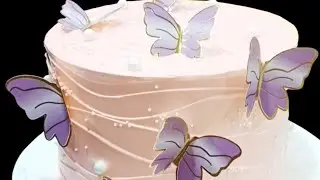 Light Peach colour Cake Ka design 😱😇👌 || waves wala cake design #Cake #cakedecoration #cakedesign 