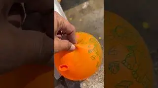 Experiment: Will a water balloon explode when it rolls down from a tall building?💥🎈#satisfying