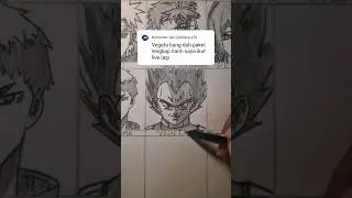 Drawing Vegeta Face Easy | Dragon Ball #shorts #vegeta #dragonball