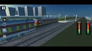 India Local Train In Crossing One By one Indin Green Ground Bumpy Track  ll train &bull;&bull;&bull;