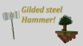 Crafting a Gilded Steel Hammer in Roblox Sky Block