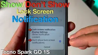 How to Show or Don't Show Lock Screen Notification on Tecno Spark GO 1S