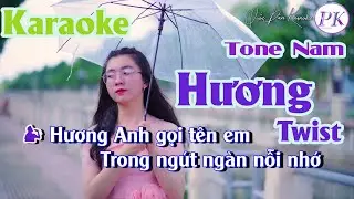 Karaoke Hương | Twist | Tone Nam (G#m,Tp:155) | Quốc D&acirc;n Karaoke