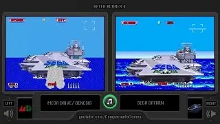 After Burner II (Sega Genesis vs Sega Saturn) Side by Side Comparison