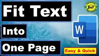 How to fit the text onto one page in Microsoft word | shrink word document to one page