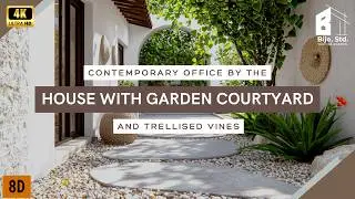 Contemporary Office by the House with Garden Courtyard and Trellised Vines
