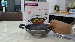 Mahendraa Non Stick Mini Kadai Deeper Cooking Pot 950ml with Stainless Steel Lid