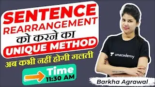 Sentence Rearrangement को करने का Unique Method by Barkha Agrawal Ma'am | Lab