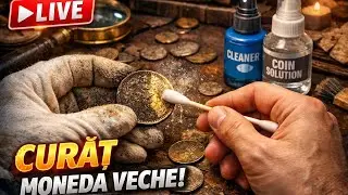 Curăț monede vechi găsite cu detectorul de metale