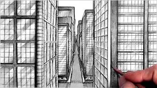 How to Draw a STREET in One Point Perspective for BEGINNERS Step by Step
