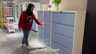 Home School File Cabinet Metal 4 Drawer Cabinet Steel Storage Office Furniture Modern Filing Cabinet
