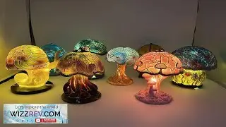 LED Mushroom Table Lamp Stained Night Light Resin Desk Lamps Decoration Ornament