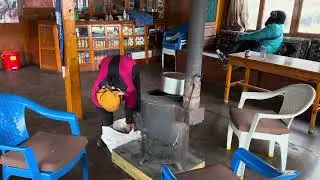 Yak dung in the wood stove