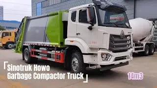 14m3 Sinotruk Howo Garbage Compactor Truck Loading Weight 10Ton