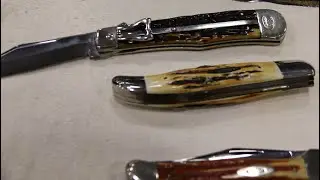 Рукоятки из оленьего рога на складных ножах и выкидных ножах Case от Джерри Фостера.