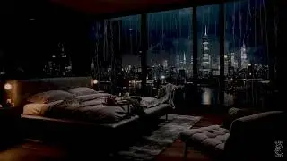 Rainy Night in New York City | 10 Hour Rain Sleep Video | No Ads | Luxury NYC Suite | Manhattan