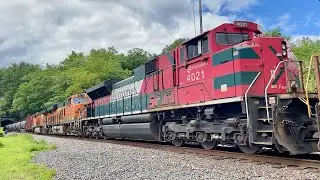 RARE Ferromex SD70ACe Visitor Trailing on CSX B714/B120 Combo Train on the CSX River Line!
