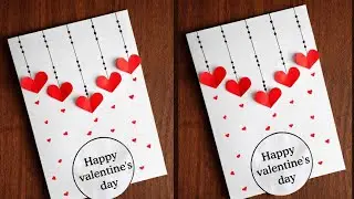 Easy Handmade Valentine&rsquo;s Day Card | Beautiful Paper Heart Hanging Card DIY Tutorial