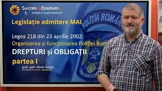 Drepturi și obligații ale polițistului - Legea 218/2002, Legislație Admitere Poliție/Jandarmi