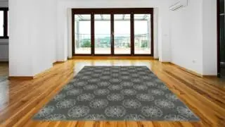 Transitional Grey Grey Polypropylene Geometric Floral Machine Woven Area Rug - POSH RUG