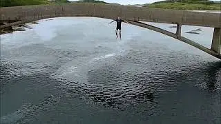 jumping off Cruit Bridge slow motion