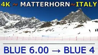 Cervinia Ski 🇮🇹⛷️ Blue 6.00 + Blue 4 | GoPro 4K Family Run 🌞 Matterhorn 🏔️ April 2025