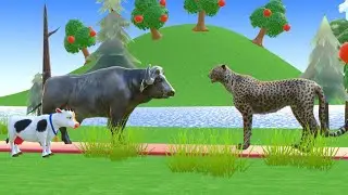 Father Bull Saves the Calf &ndash; 3D Animal Adventure