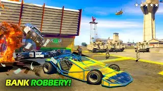 Ramp Buggy Bank Heist in GTA 5! INSANE Fighter Jet Police Chase & Tryhard Chaos! 