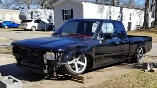 7 bagging Toyota pickup relocating inner fender stuff part 1 1-05-20