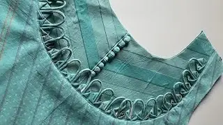 New Deep Neck Designs 2025 | Trendy Button Work Stitching Tutorial | StyleSilai Fashion