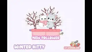 Cute Animated Twitch Alert - Winter Kitty