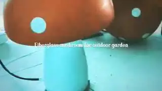 Color Paintd Fiberglass Mushroom with LED Inside for Outdoor Decor