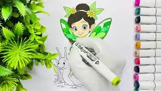 &ldquo;Cute Fairy 🧚 Riding a Snail 🐌 Illustration | Whimsical Nature Kids Artwork&rdquo;