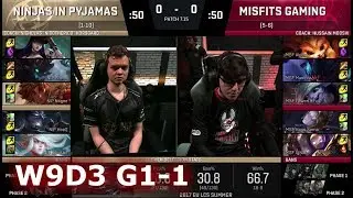 Ninjas in Pyjamas vs Misfits | Game 1 S7 EU LCS Summer 2017 Week 9 Day 3 | NIP vs MSF G1 W9D3