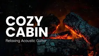 A Cozy Winter Cabin Night with Acoustic Guitar