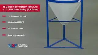 15 Gallon Cone Bottom Tank with 1-1/2