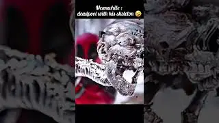 Deadpool using wolverine skeleton as a weapon 🤣🤣🤣