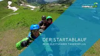 Der Start beim Gleitschirm Tandemflug am Nebelhorn Oberstdorf