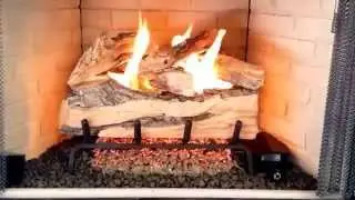Split oak designer plus gas logs with APK-17 remote Installed by AtlantaChimneyWorx.com 404-944-6394