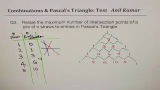 Maximum Points of Intersection for Lines using Pascals Triangle Application