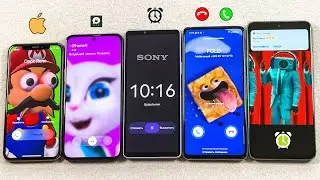Threema, Alarm + Incoming Call iPhone Xs + Moto E30N + Sony X10V + Samsung А53 + Huawei NY90