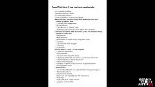 GTA: VI&reg; | Mechanics and Details | Full Disclosure | General, Cutscenes, Food/Beverages, & Vehicles 