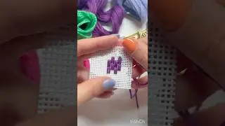Vertical Double Large Brick Stitch on Needlepoint Canvas