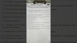 LLB Part 1 Philosophy of Law Past Paper PU Annual Examination 2025