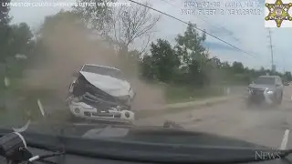 Carjacking suspect swerves into traffic in police chase