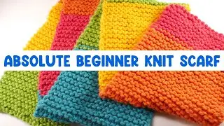 🧣 Absolute Beginner KNIT Scarf (Slow & Step By Step!)