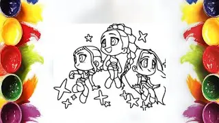 Relaxing Learning: How to Color Zoey, Rumi & Mirah | Mini Artist Coloring Tutorial